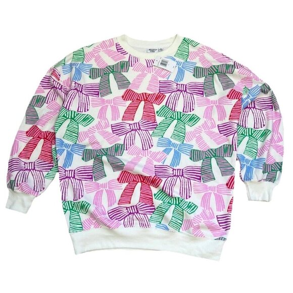 Mighty Fine Size X-Large Women’s Crew Neck Long Sleeve Multicolor Sweatshirt New - Picture 2 of 6